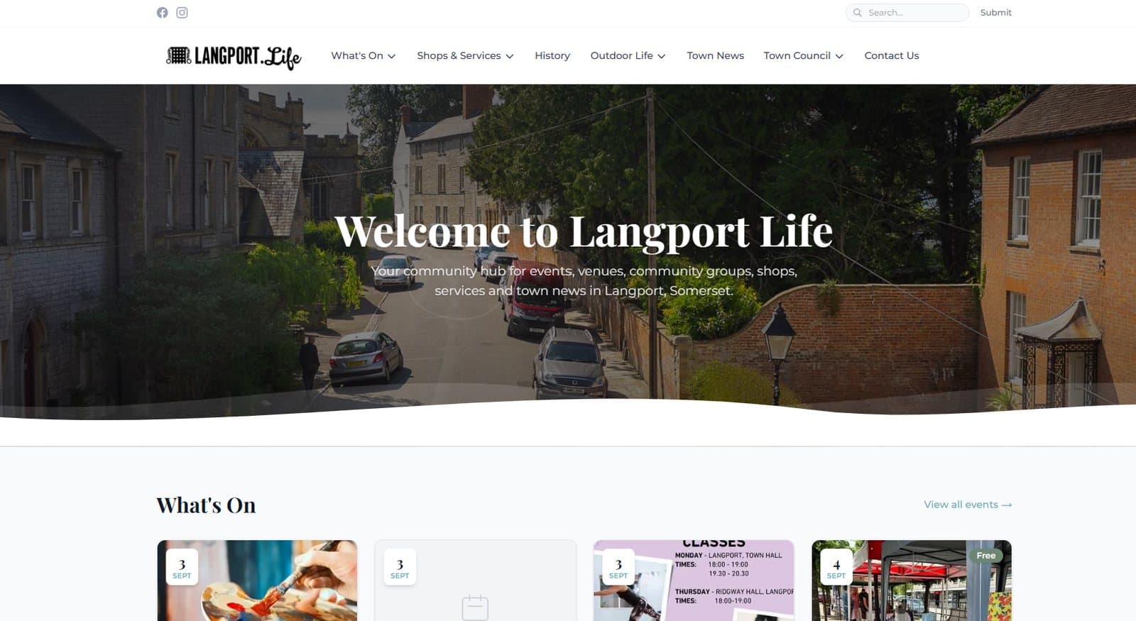 Langport Life tourism website by TownStack