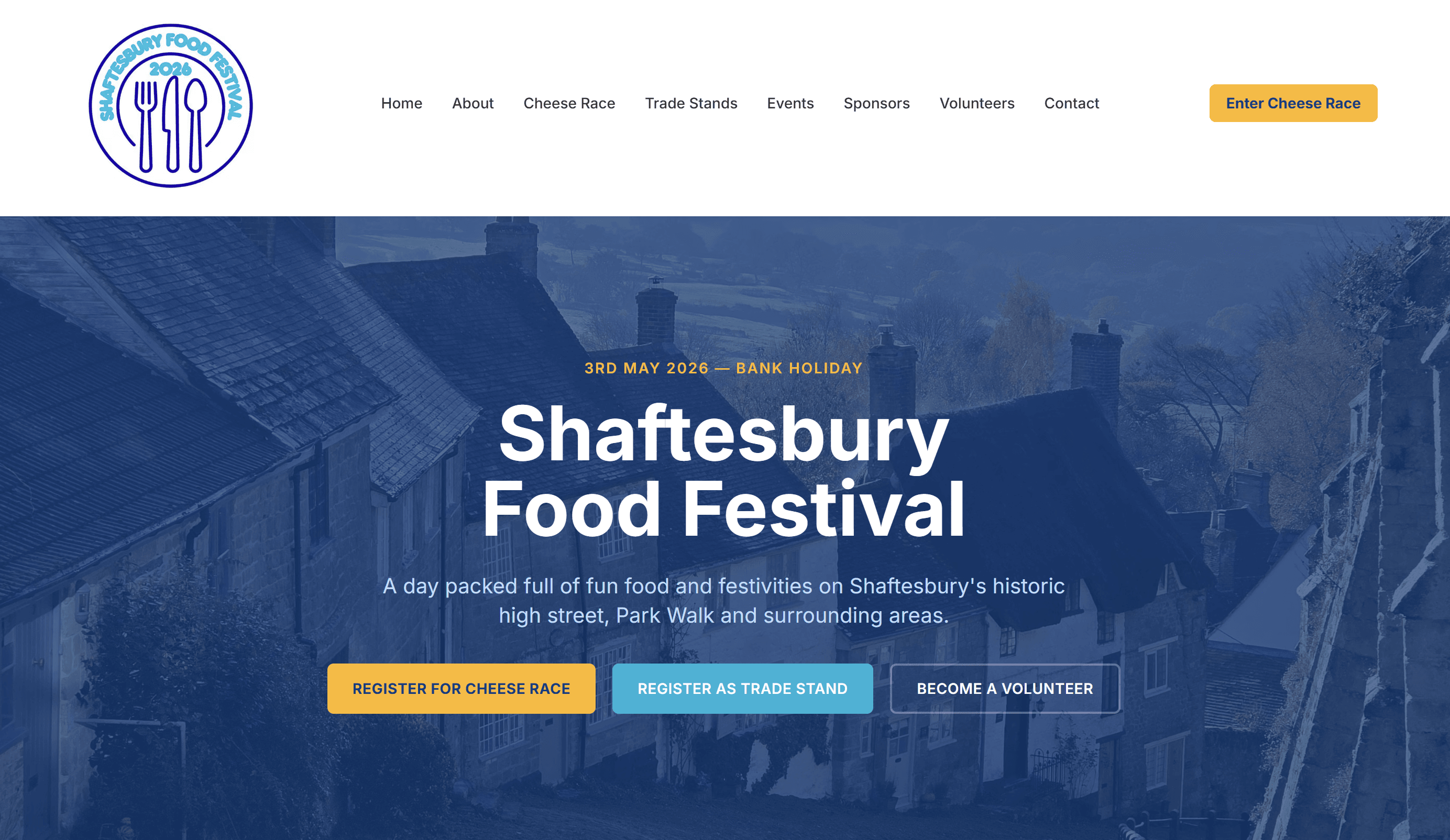 Shaftesbury Food Festival tourism website by TownStack