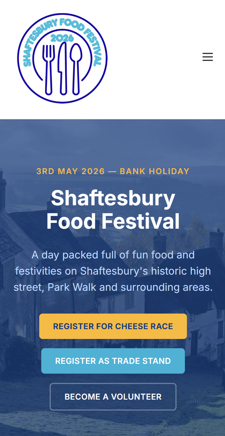 Shaftesbury website mobile view